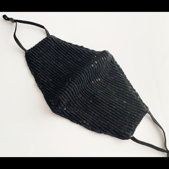 Sequin Glam Face Mask - Black - Picture 3 of 3